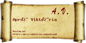 Apró Viktória névjegykártya